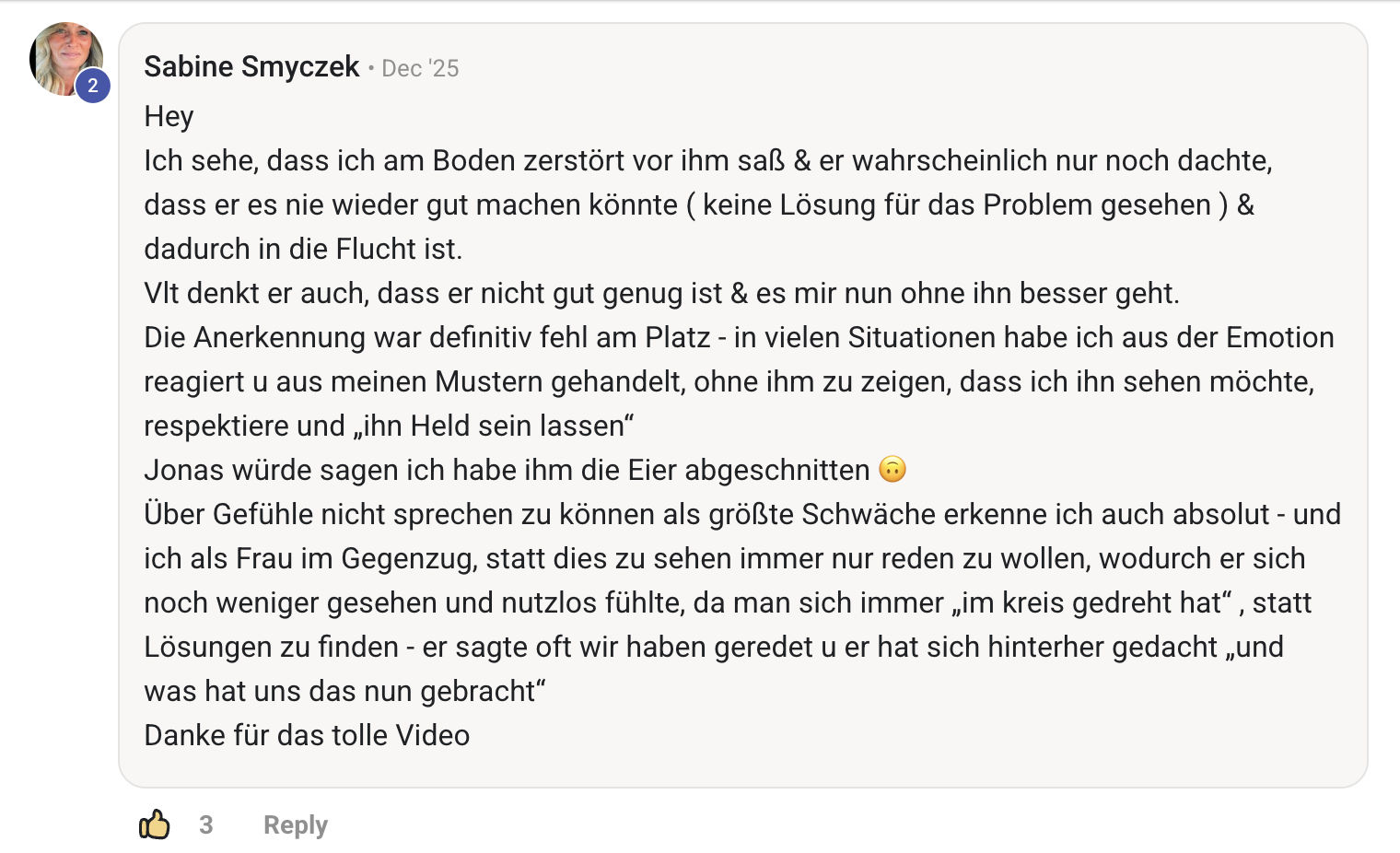 Testimonial Sabine